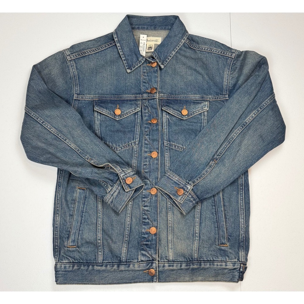 New Madewell Women's Denim Jacket Medium Charleston Wash Cotton Trucker Size XS